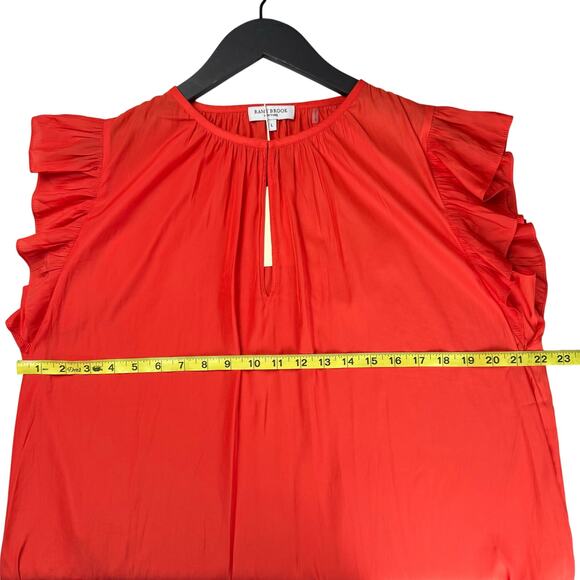 New RAMY BROOK Destinee Orange Cap Sleeve Top - Picture 6 of 7